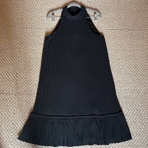Nicole Miller Artelier Black Pleated Halter shift dress, size Medium